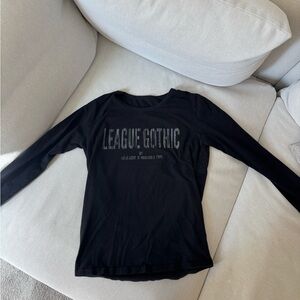 Vintage Black “League Gothic” Long Sleeve Graphic Tee